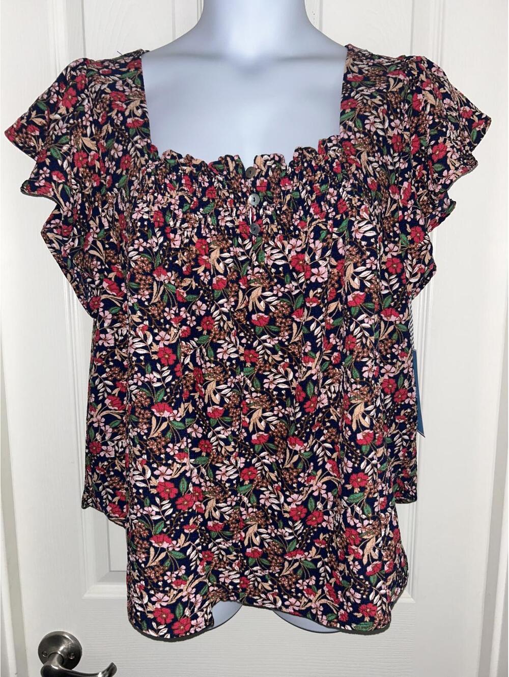 Draper James Flutter Sleeve Top sz XL NWT